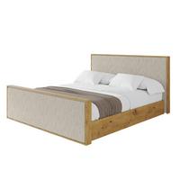 POLSTERBETT mit Bettkasten und Lattenrost, Boxbett mit Stauraum und Kopftei mit Matratze H3/H4 - ENZO10 200x200 Creme - Beige, Holzwerkstoff/Textil (200/200cm) - ALTDECOR