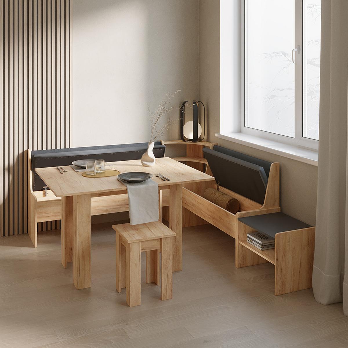 ESSZIMMERBANK Tiberio Sandeiche 53.5 x 41.1 cm - Sonoma Eiche, Holzwerkstoff (53.5/45.5/41.1cm) - Livinity®