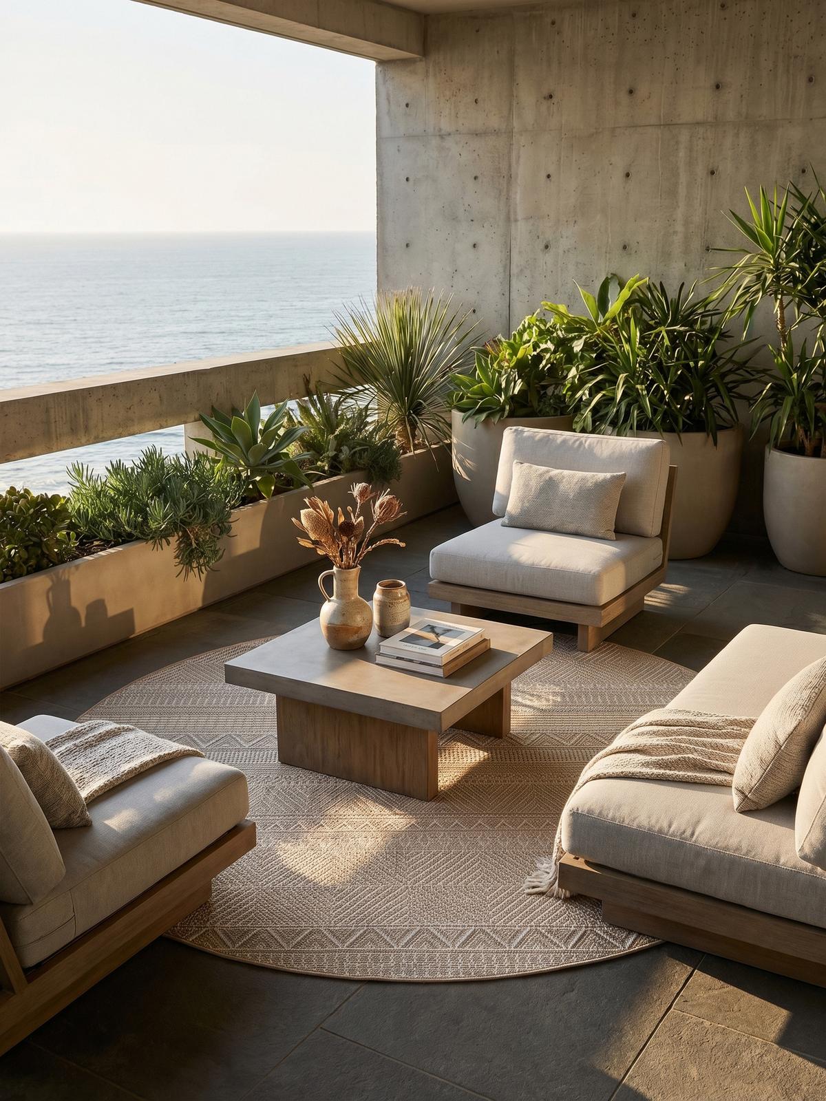 TEPPICH Outdoor VENTOUX in Beige, im Ethno-Stil, Ø 80 cm - Beige, Textil (80/80cm) - KADIMA DESIGN