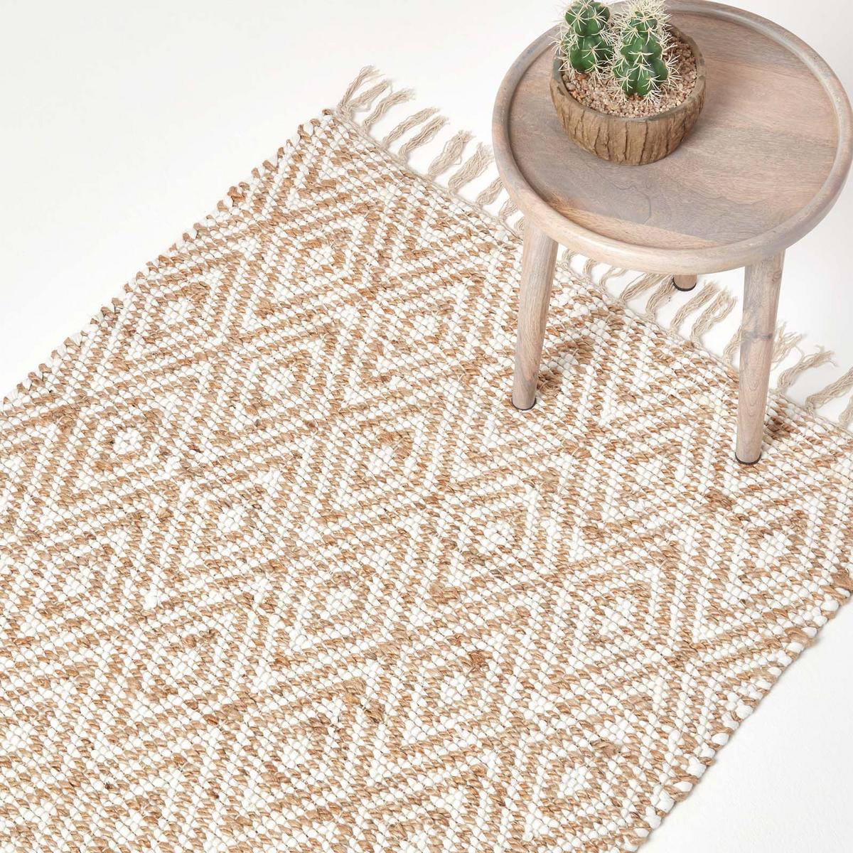 FLICKENTEPPICH Sierra geometrisch gemustert 90/150 cm - Naturfarben, Textil (90/150cm) - Homescapes