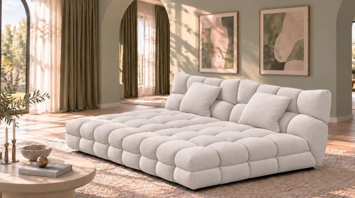 BIG SOFA AMIA Hellgrau Velvet - Hellgrau/Schwarz, Kunststoff/Textil (290/86/178cm) - KAWOLA