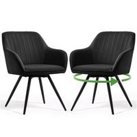 DREHSTUHL 2er-SET Schwarz 55/83/58 - Schwarz, Textil (55/83/58cm) - RAUMHIRSCH FURNITURE