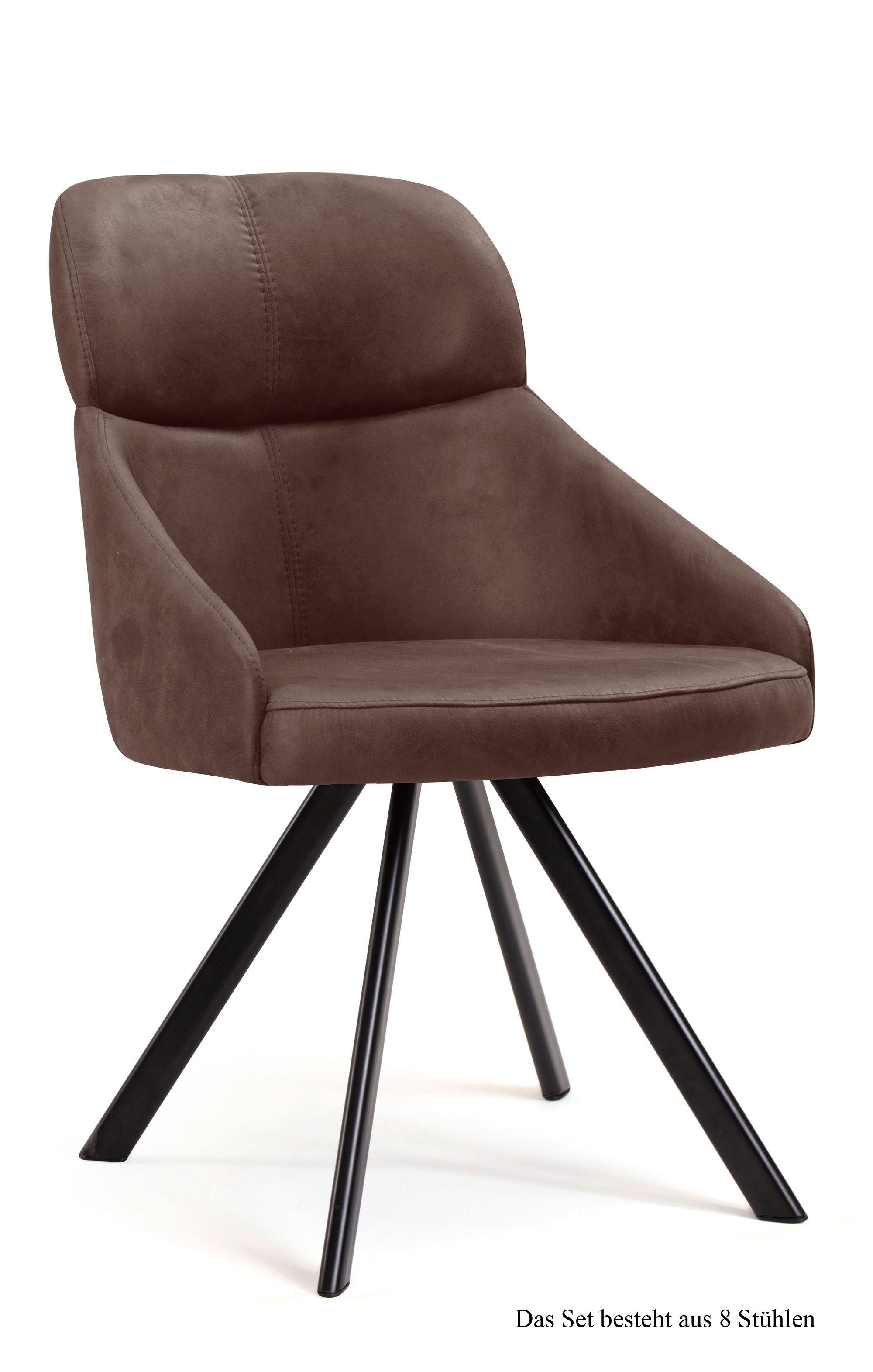 ESSZIMMERSTUHL (8er-Set) Denni 52x82x63 Schwarz/Braun - Schwarz/Braun, Kunststoff (63/82/52cm) - 58aufmkessel