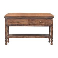 AUFBEWAHRUNGSMÖBEL Roasted-Almond-Finish, 2 Schubladen, 1 offenes Regal, Braun - Braun, Holz (35/55/90cm) - Artisan Furniture