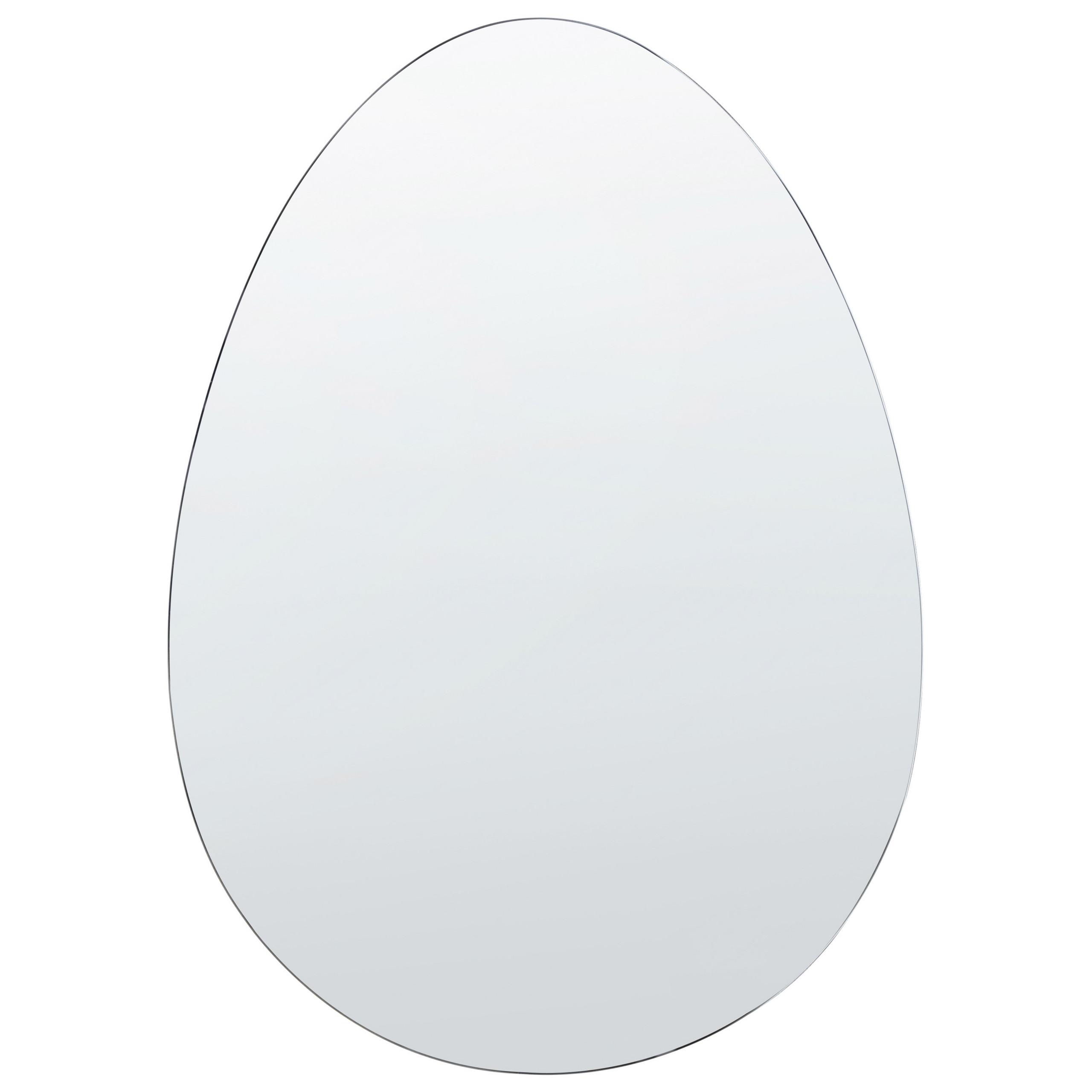WANDSPIEGEL silber oval 50/70 cm Montresor - Silberfarben, Glas (50/70/1cm) - Beliani