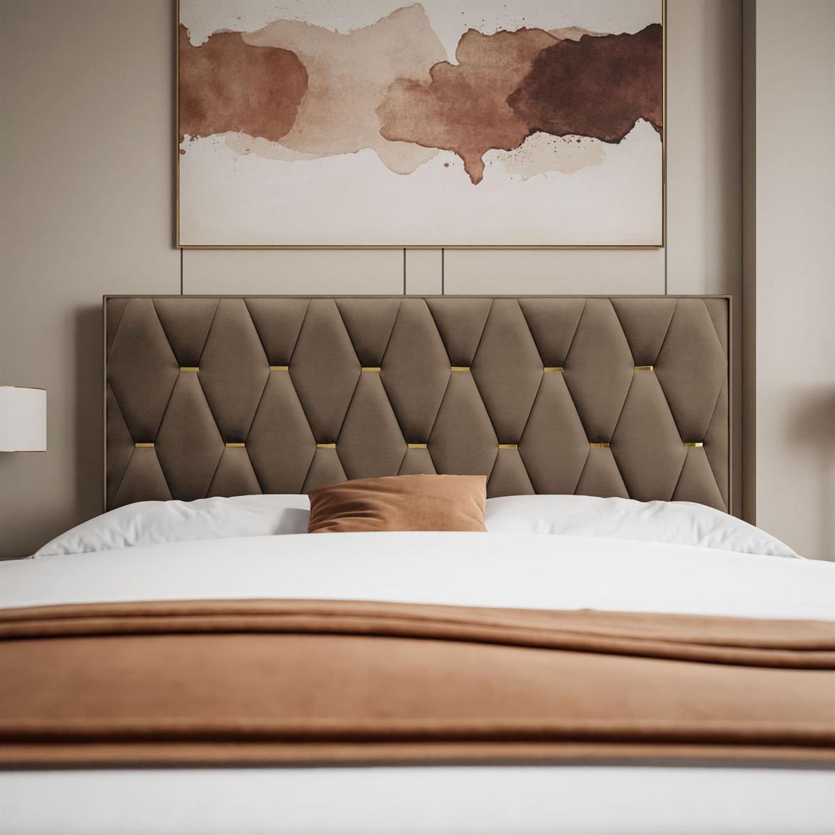 BOXSPRINGBETT IZOLDA mit Bettkasten und Topper 140x200 cm Royal Velvet 196 - Braun, Textil - Lookway