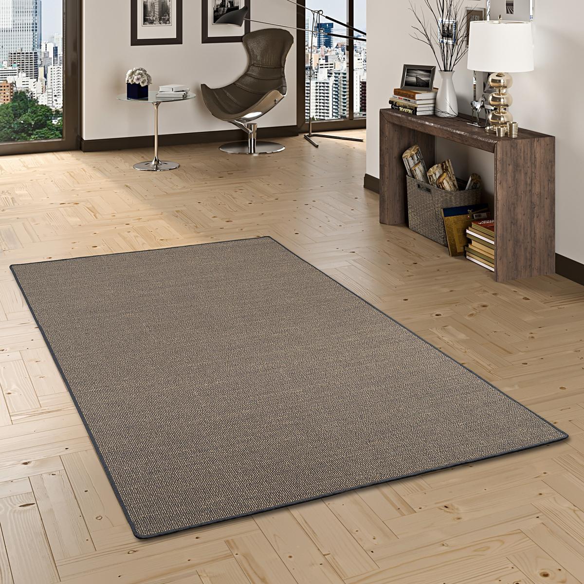 SISAL NATUR TEPPICH KLASSISCH - Graphitfarben, Textil (100/100cm) - Snapstyle