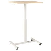 LAPTOPTISCH manuell höhenverstellbar 65/48 cm Hellbraun/Weiß Academia - Hellbraun/Braun, Holzwerkstoff/Metall (48/65/73cm) - Beliani