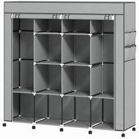 STOFFSCHRANK Stahl Vliesstoff Dunkelgrau - Dunkelgrau, Textil/Metall (42.5/167/166cm) - HOMCOM