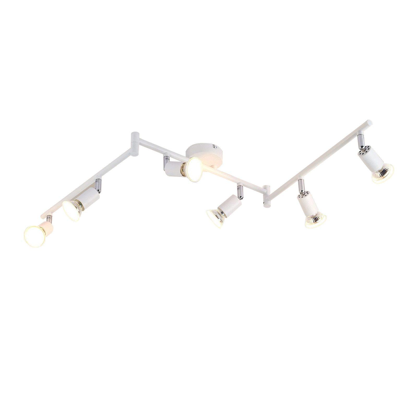 DECKENSTRAHLER Flensburg 6-flammig 108/8/15.5 cm - Weiß, Metall (108/8/15.5cm) - Nettlife