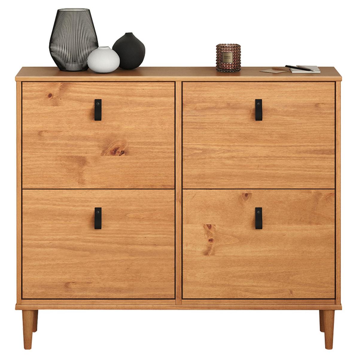 SCHUHKIPPER MIKKA Eiche - Eichefarben, Holz (107/92/25cm) - IDIMEX