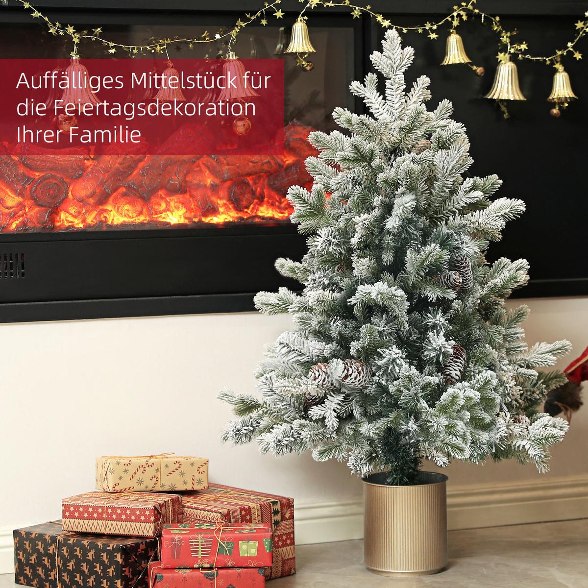 KÜNSTLICHER Weihnachtsbaum, 100 cm Christbaum mit 130 Spitzen, flammenhemmend - Grün, Kunststoff (100cm) - HOMCOM