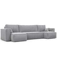 ECKSOFA mit Schlaffunktion und Bettkasten, Hellgrau - Hellgrau/Grau, Holzwerkstoff/Textil (312/145cm) - Idohome