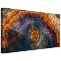 LEINWANDBILD Bunte Baumringe 80x40cm - Orange, Textil (80/40cm) - Feeby