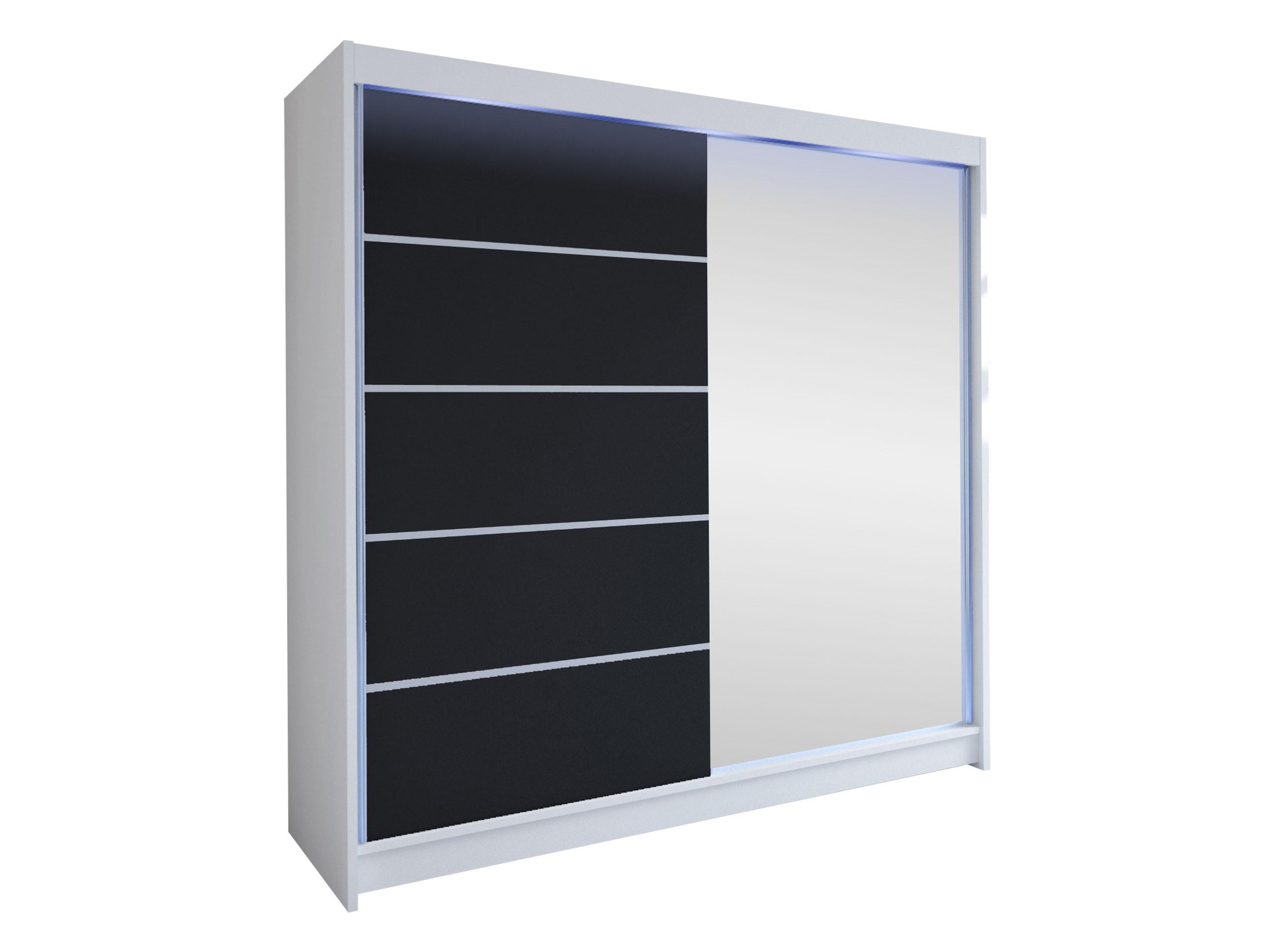 SCHWEBETÜRENSCHRANK Talin III, mit RGB LED Beleuchtung - Silberfarben/Multicolor, Holzwerkstoff/Metall (180/215/58cm) - MIRJAN24
