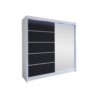 SCHWEBETÜRENSCHRANK Talin III, mit RGB LED Beleuchtung - Silberfarben/Multicolor, Holzwerkstoff/Metall (180/215/58cm) - MIRJAN24