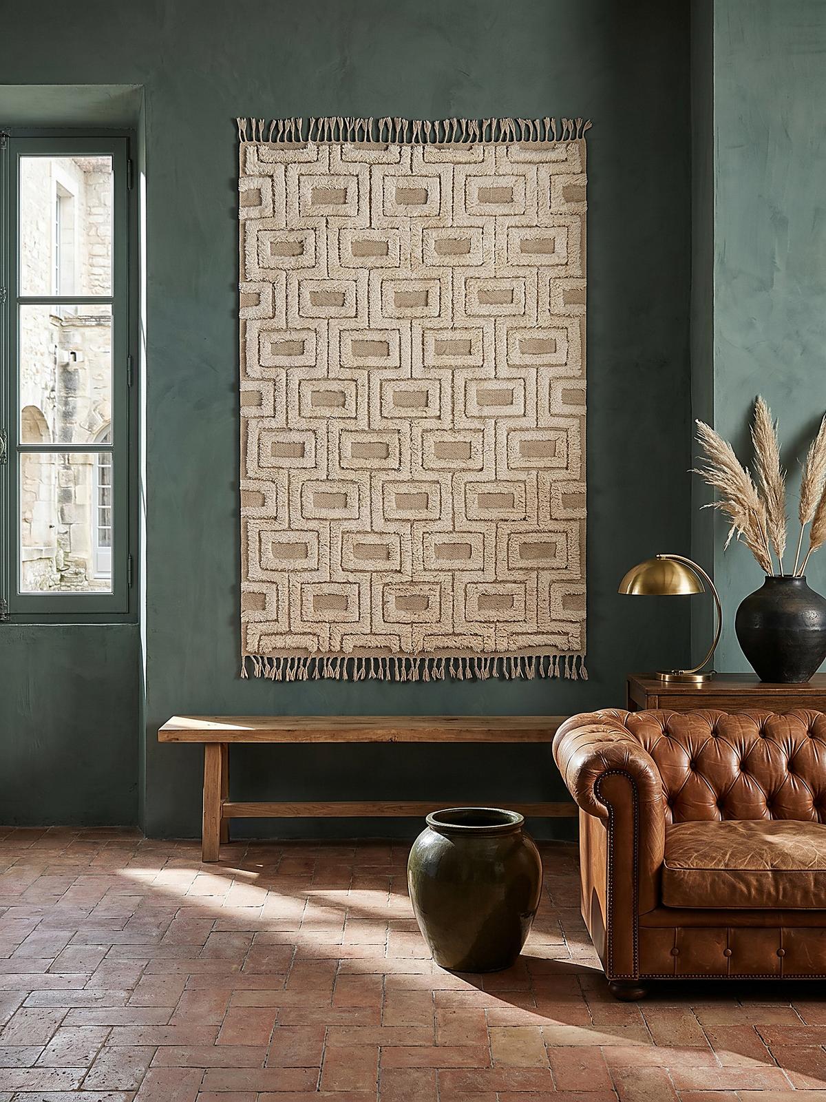 WOLLTEPPICH mit Fransen COPSE, geometrisch, Beige, 200 x 290 cm - Beige, Textil (290/200cm) - KADIMA DESIGN