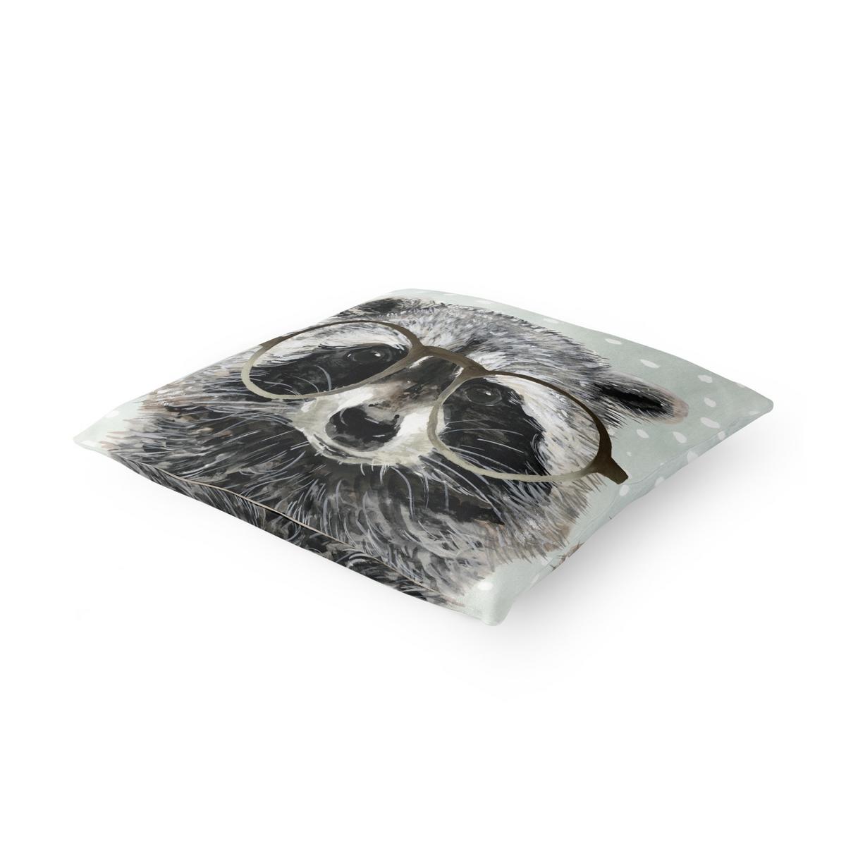 KISSENBEZUG Bebrillte Tiere - Waschbär 40/40 cm - Grau, Textil (40/40cm) - Bilderwelten