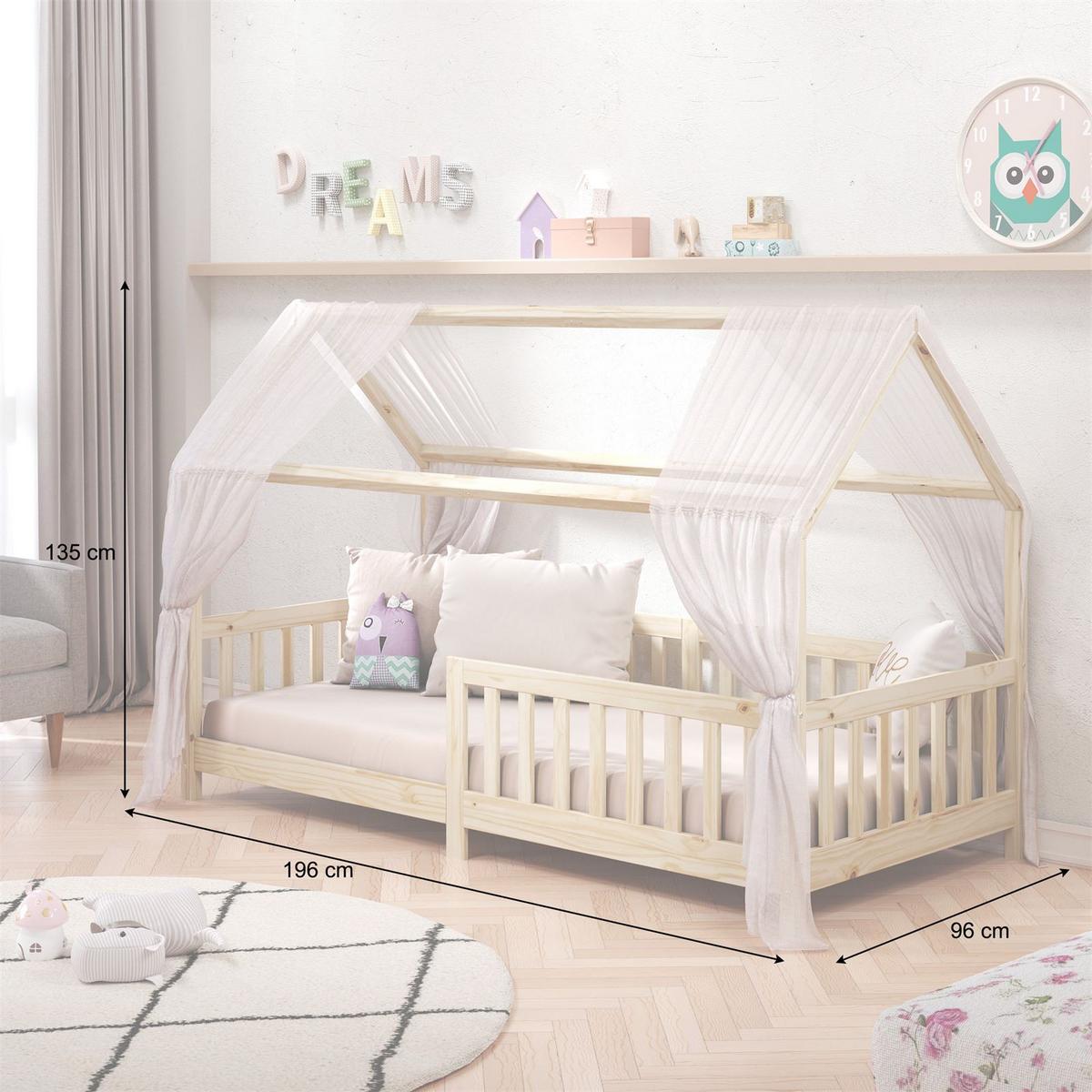 HAUSBETT NINA 90x200 cm natur - Naturfarben, Holz (96/135/206cm) - IDIMEX