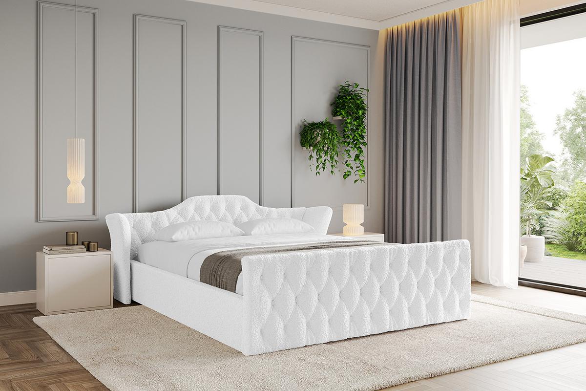 POLSTERBETT mit Bettkasten, Fußteil und Lattenrost, Boxbett ohne Matratze - ZORAN-Z-V1 120x200 Weiß - Weiß, Holzwerkstoff/Textil (120/200cm) - ALTDECOR