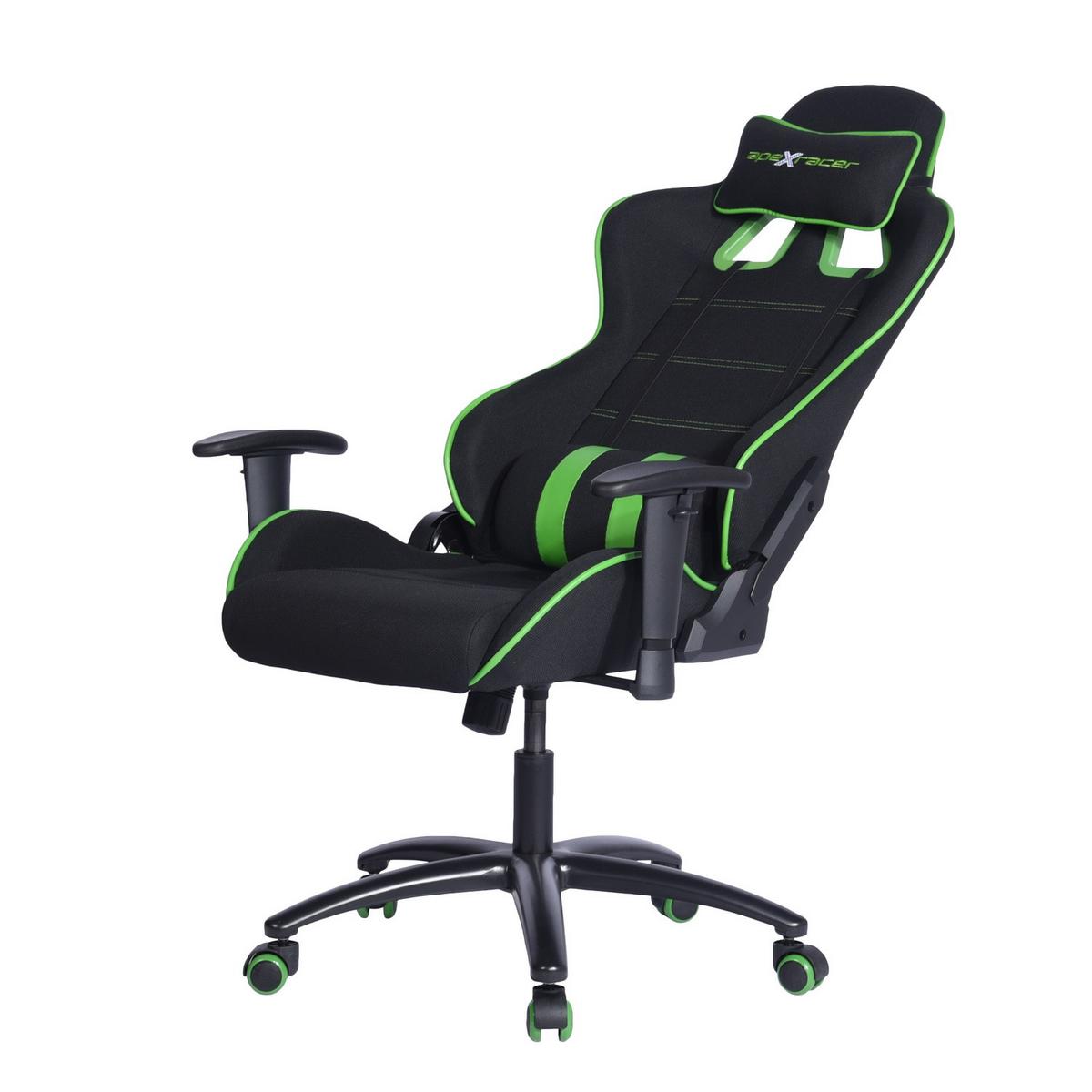GAMINGSTUHL Grün, Metall, Kunststoff, Textil - Schwarz/Grün, Metall (70/139/56cm) - Urban Meuble