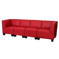 4-SITZER Rot - Rot, Textil (258/76/72cm) - MCW