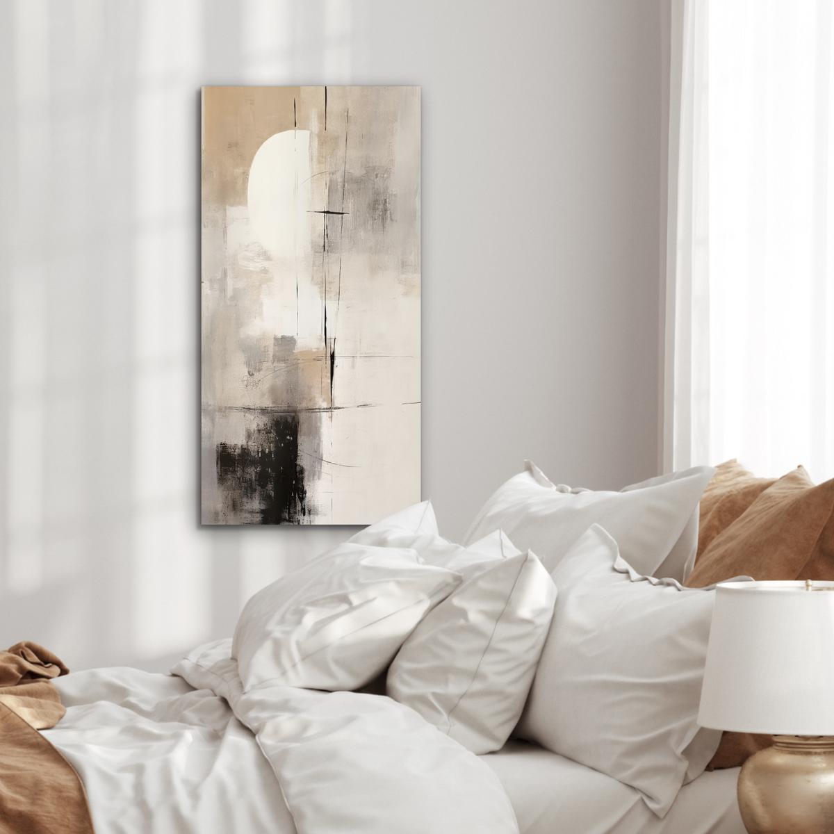 METALLBILD Abstrakt - Kunst - Grau 40x80 cm - Hellgrau, Metall (40/80cm) - MuchoWow