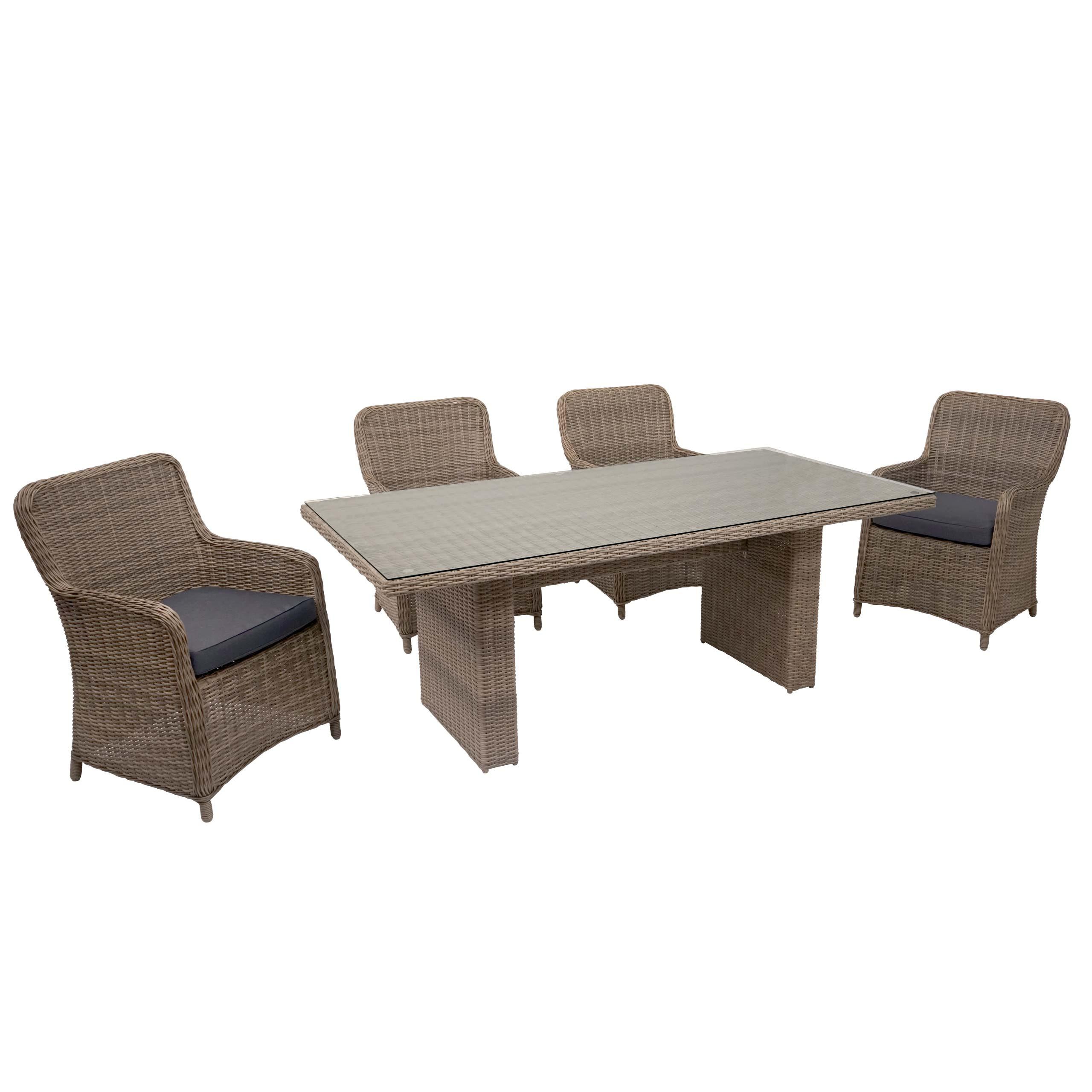 POLY-RATTAN GARNITUR Beige - Beige, Kunststoff - MCW
