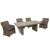 POLY-RATTAN GARNITUR Beige - Beige, Kunststoff - MCW