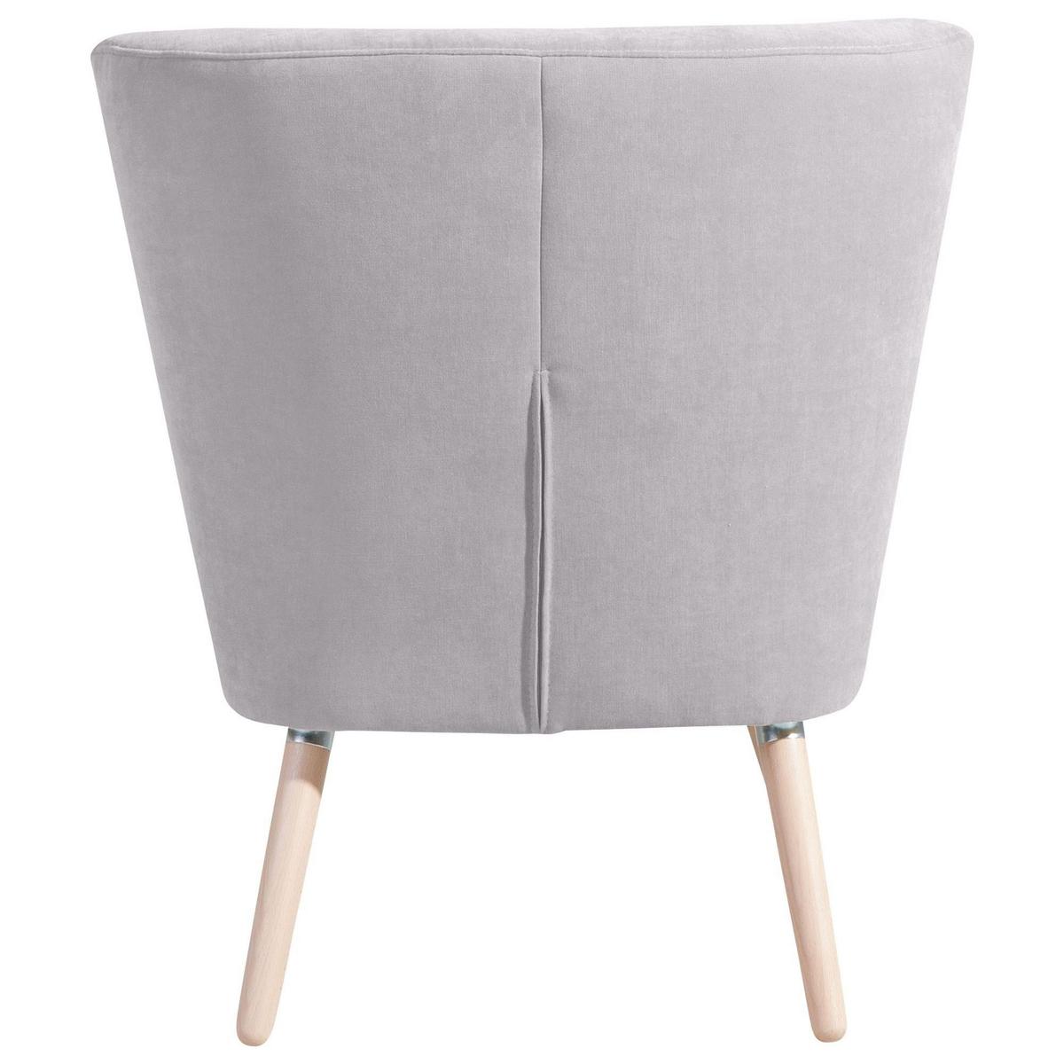 SESSEL Kassi Bezug Veloursstoff Buche natur / silber - Silberfarben, Kunststoff (69/80/68cm) - 58aufmkessel