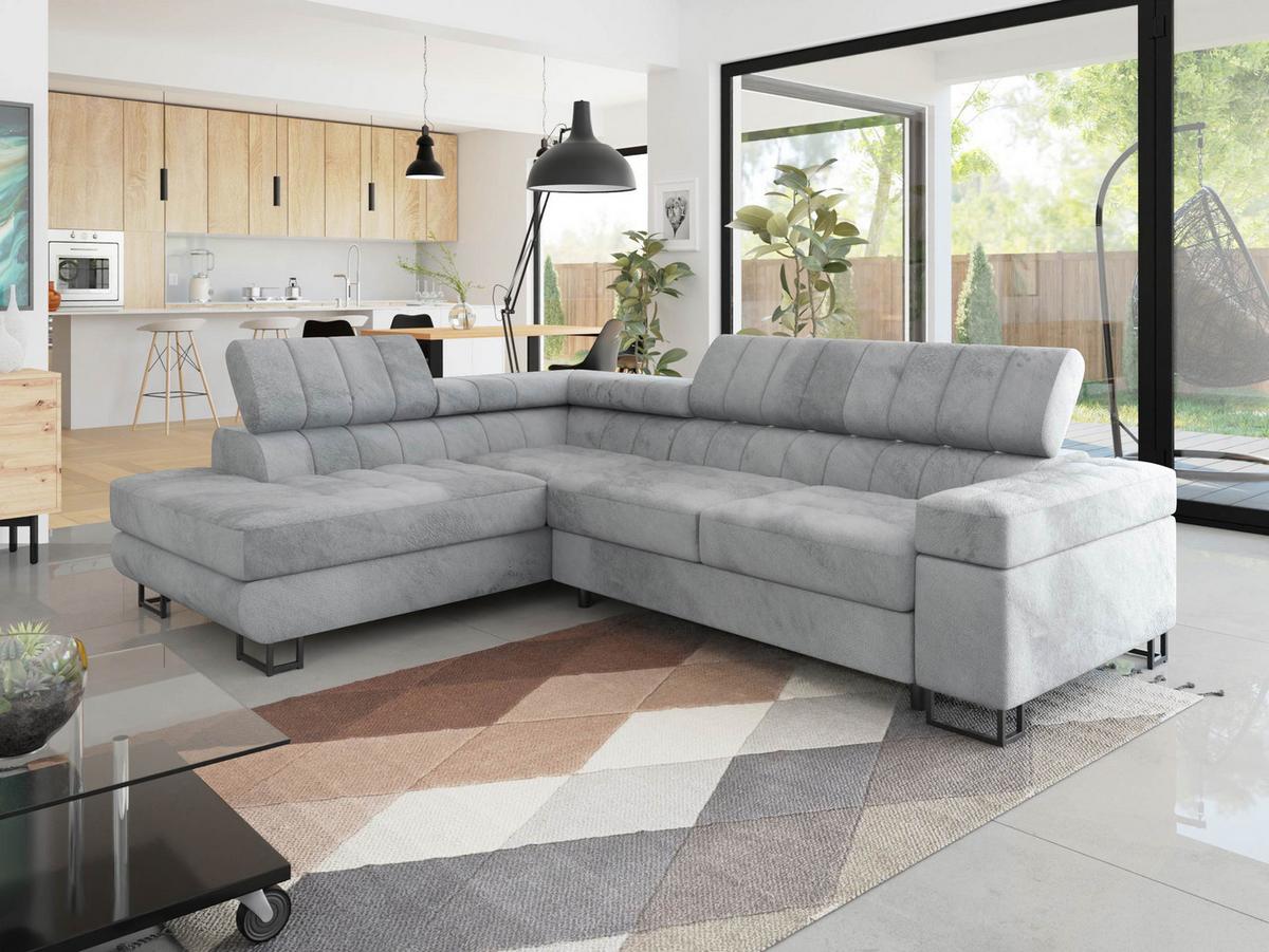 ECKSOFA Laris Premium, Seite: Links - Schwarz/Grau, Holz/Textil (271/203cm) - MIRJAN24