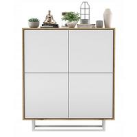 KOMMODE Apollo 4D Eiche wotan Weiß Matt 113 cm - Weiß, Holzwerkstoff/Metall (113/127/35cm) - Meble Lindner