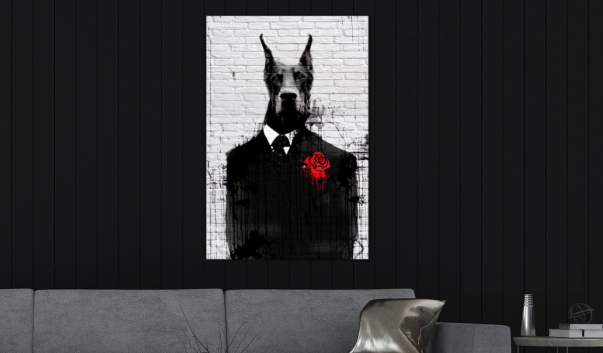 KUNSTDRUCK Schwarz-Weiß 80/120 cm - Rot/Schwarz, Textil (80/120cm) - KUNSTLOFT