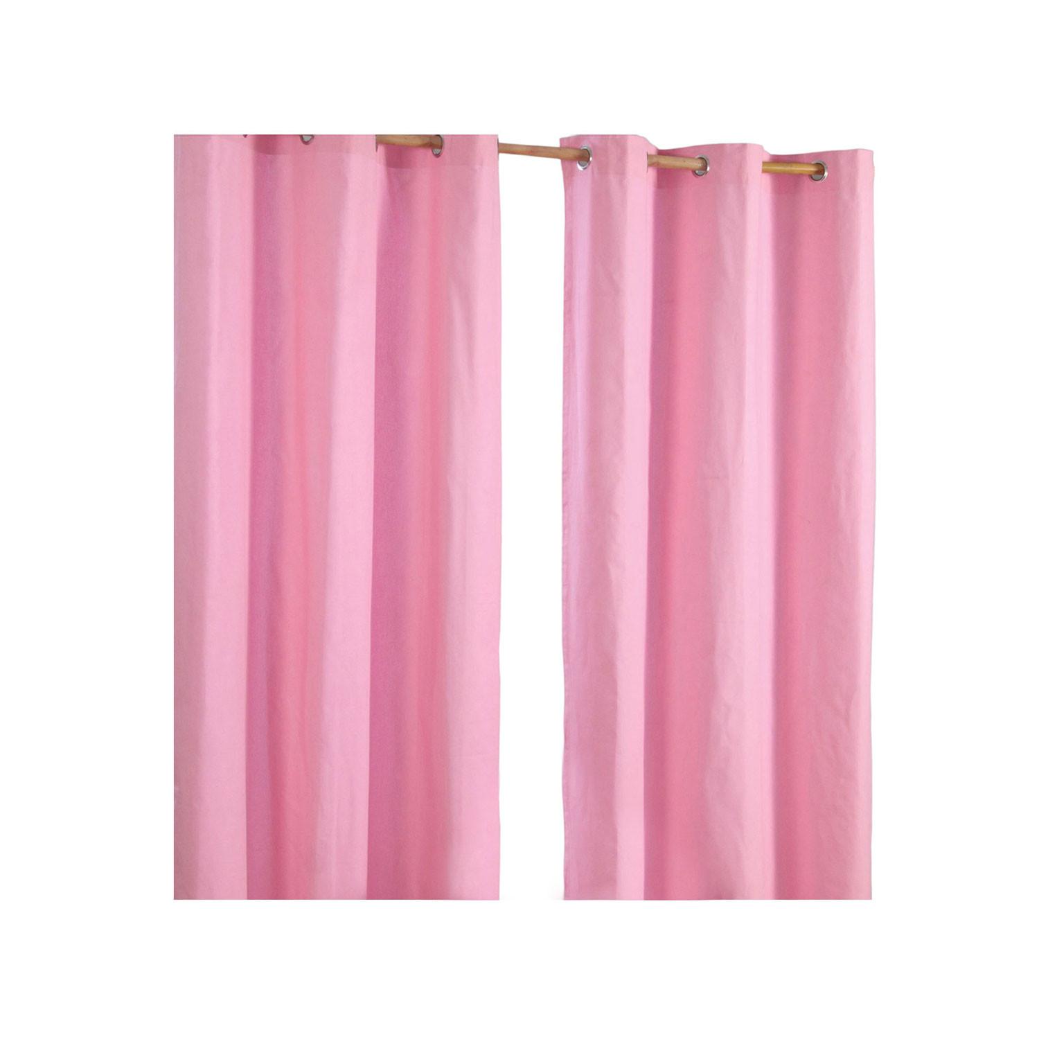 ÖSENVORHANG blickdicht 2er-Set, 117/137 cm - Rosa, Textil (117/137cm) - Homescapes