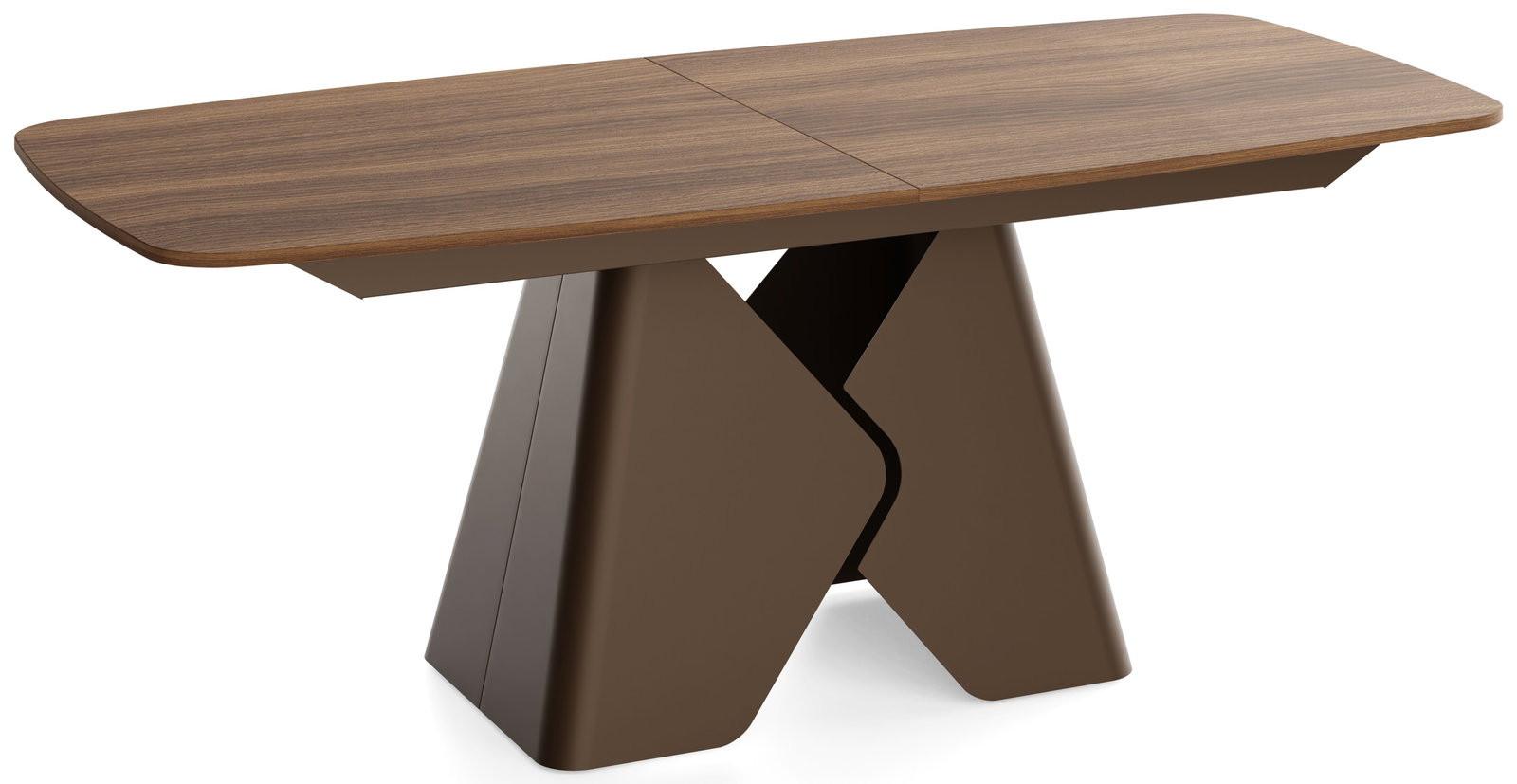 ESSTISCH Vanta rechteckig ausziehbar verlängerbar mit Braunem Metallgestell, Nussbaum Braun 180-270/90/76 cm - Walnussfarben/Braun, Holzwerkstoff/Metall (90/270/76cm) - WFL GROUP