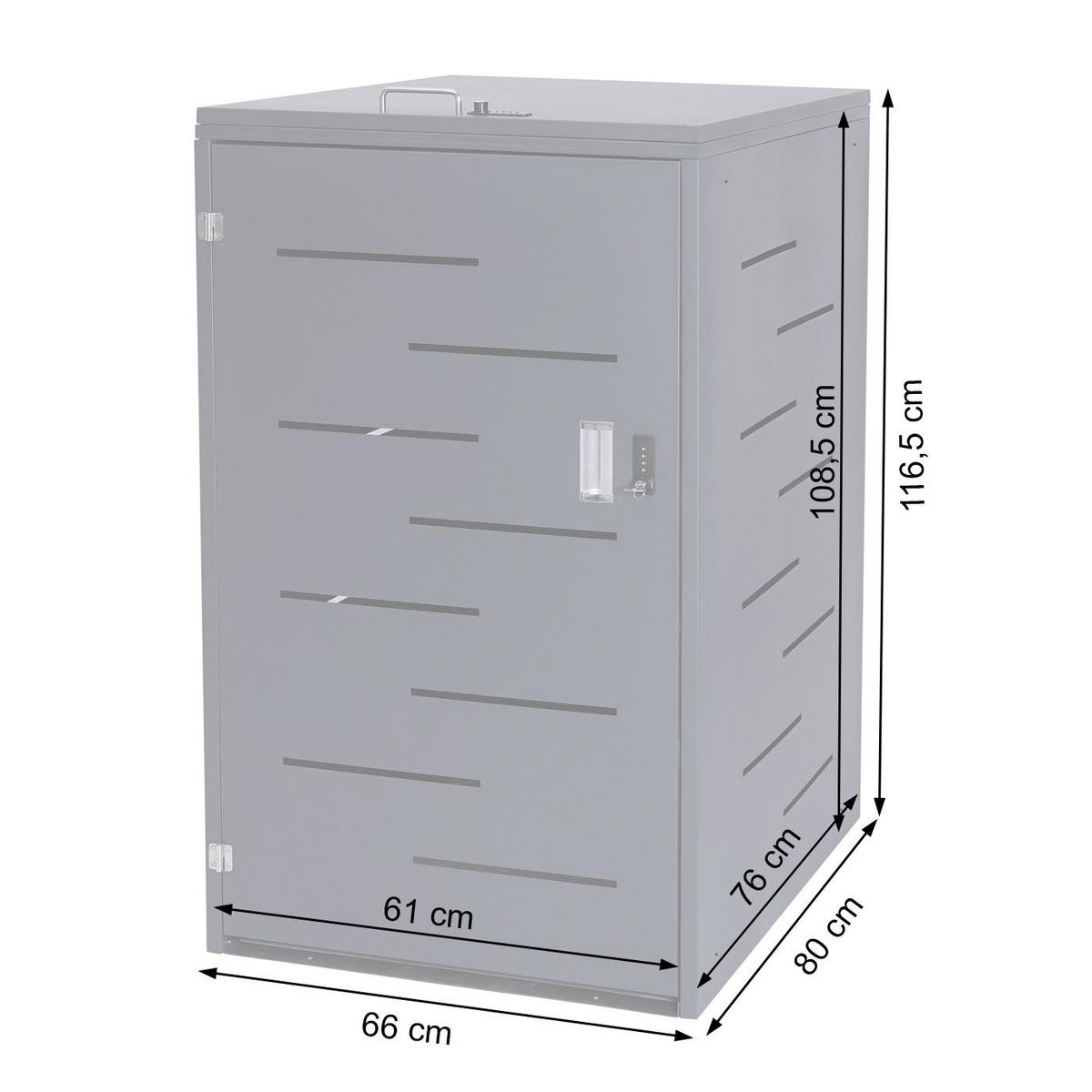 MÜLLTONNENVERKLEIDUNG Silber - Silberfarben, Metall (66/116/80cm) - MCW