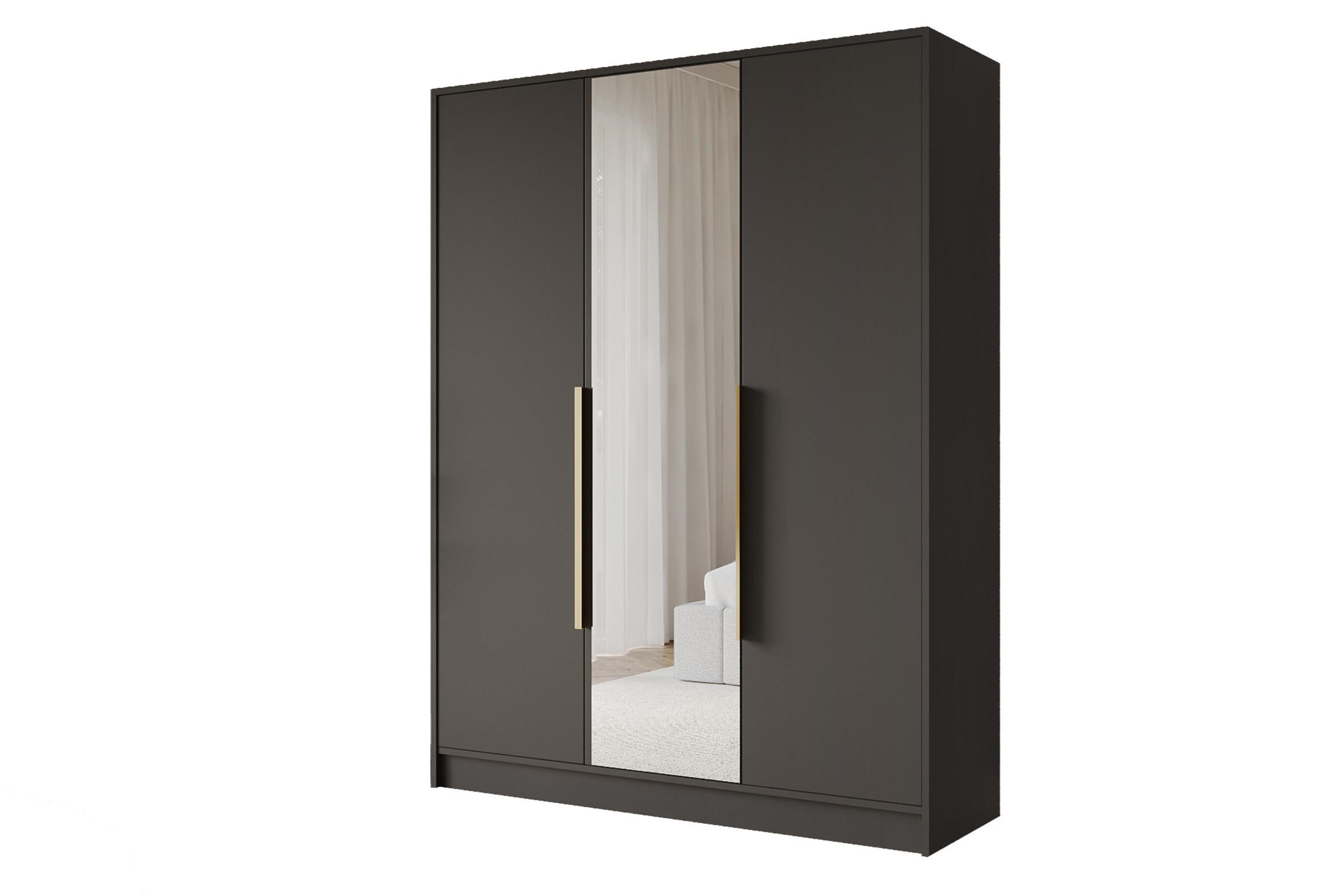 KLEIDERSCHRANK - LESE - 150 - Schwarz - Goldfarben/Schwarz, Holzwerkstoff (150/200/51cm) - ALTDECOR