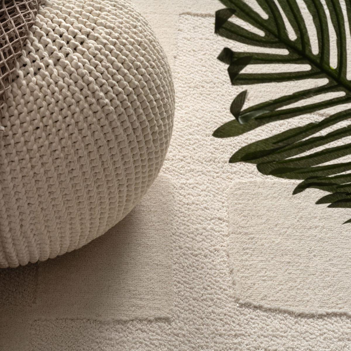 KURZFLORTEPPICH, mit Struktur, aus Polyester, Florhöhe 10 mm, Creme, 120 x 170 cm - Beige, Textil (170/120cm) - KADIMA DESIGN