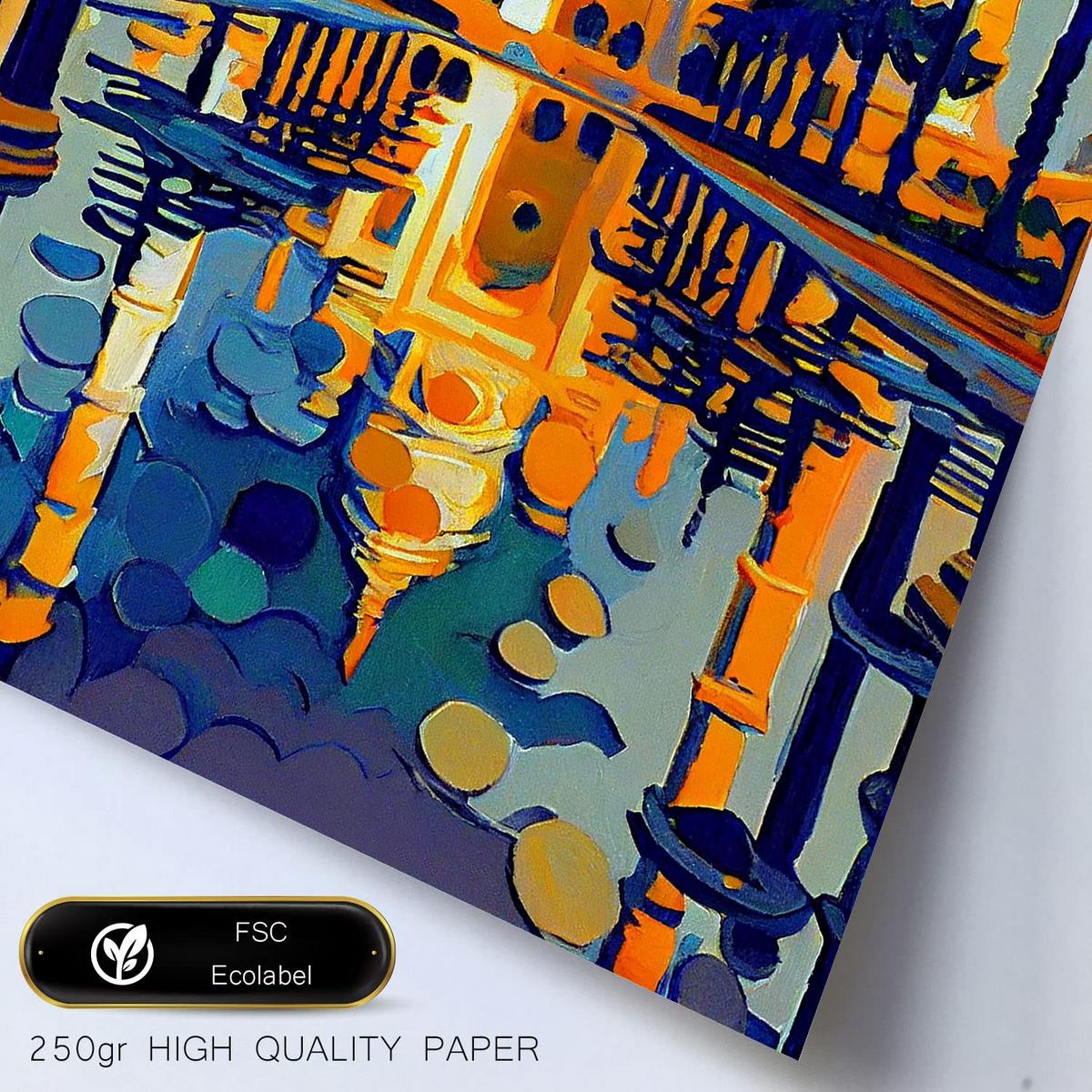 POSTER Set Mit 6 Fluss Im Ölgemälde Stil A3 & A4 Weißer Rahmen - Weiß, Papier (29/3cm) - Nacnic