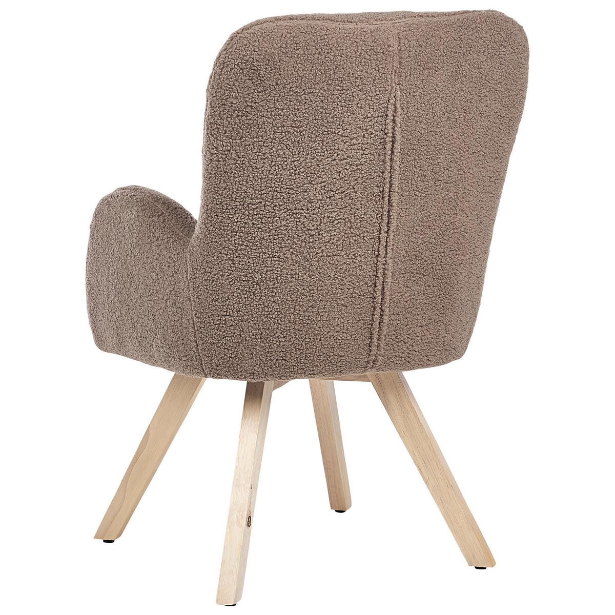 SESSEL Bouclé Braun Bjarn - Braun, Textil (60/90/55cm) - Beliani