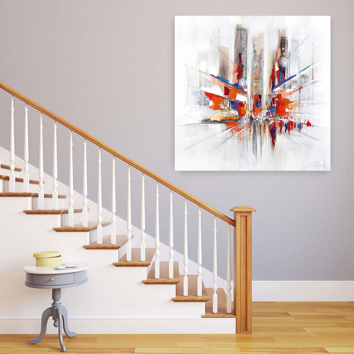 ÖLGEMÄLDE 80/80 cm - Silberfarben, Holz/Textil (80/80cm) - KUNSTLOFT