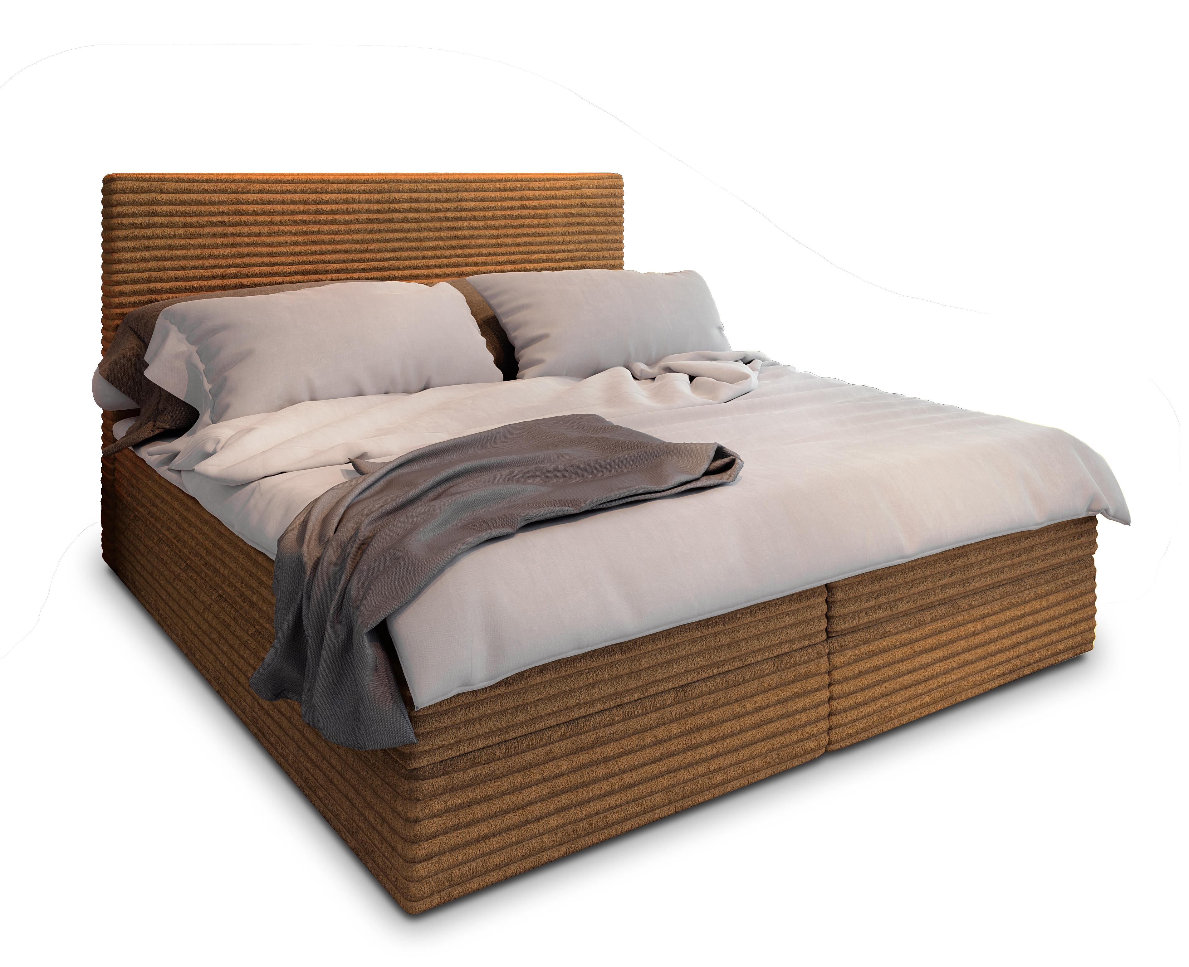 BOXBETT PISA 160x200 cm mit Matratze und Topper - Kupferfarben - Kupferfarben, Holz (160/200cm) - MASSENO