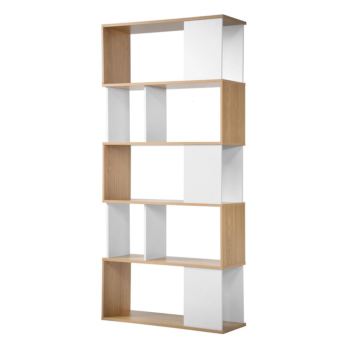 BÜCHERREGAL in Weiß- und Eichendekor - H173,5 cm - Weiß, Holzwerkstoff (29.5/173.5/34cm) - Calicosy