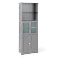 BADSCHRANK Grau - Grau, Holz (60/163/30cm) - COSTWAY