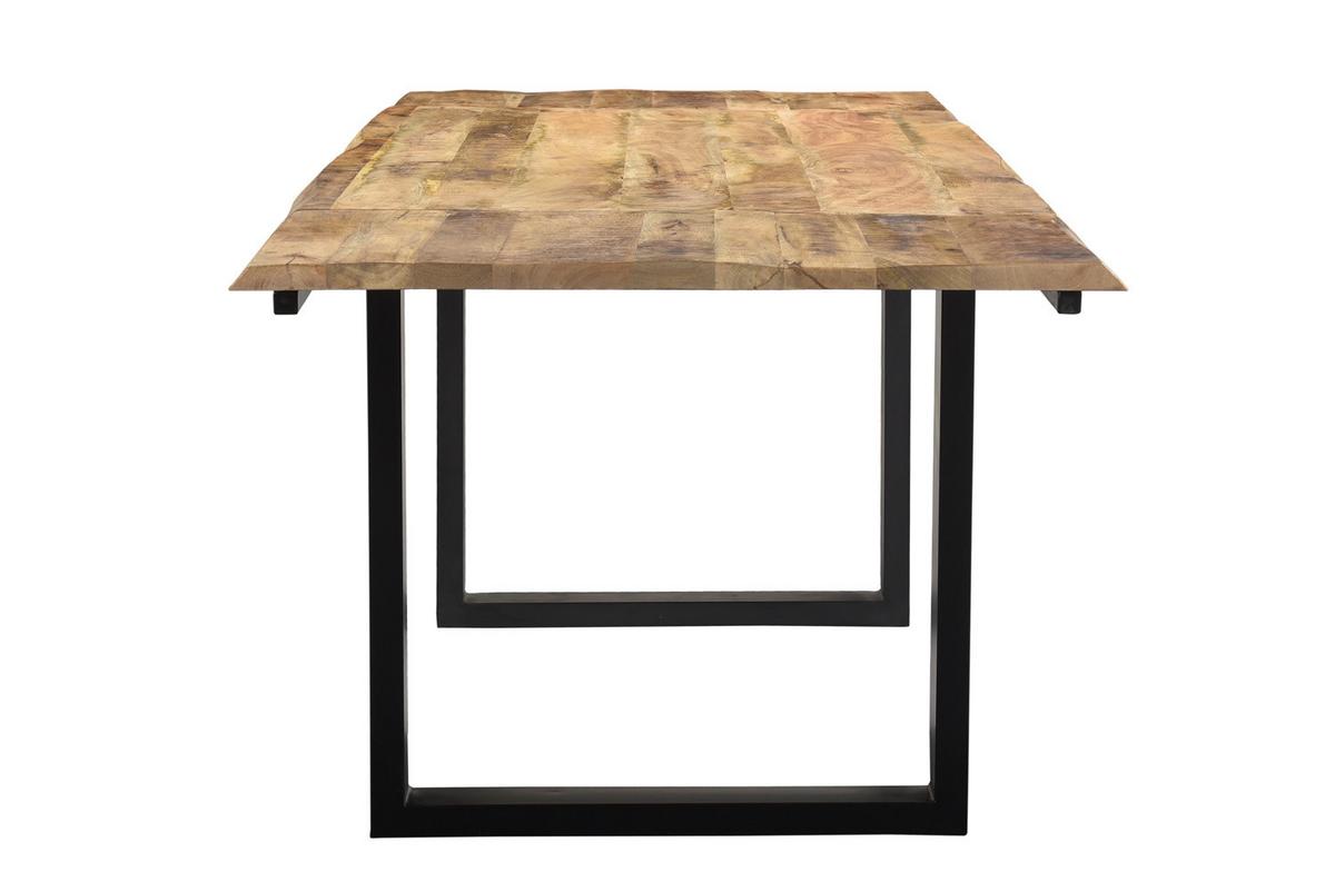ESSTISCH LORE Holz Akazie - Schwarz/Naturfarben, Holz/Metall (140/90/77cm) - KAWOLA