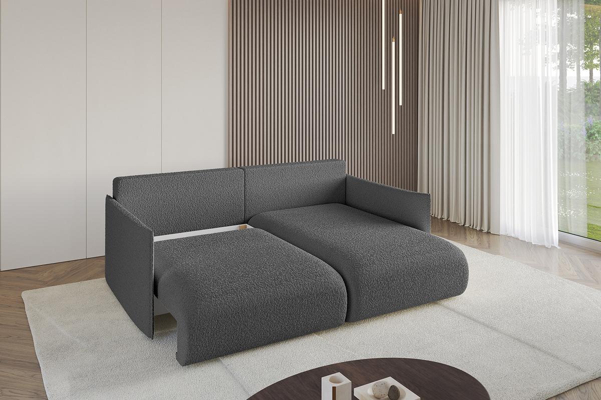 ECKSOFA Ottomane rechts ONESK-L 216x177x72 Grau Bouclé - Platinfarben/Grau, Holzwerkstoff/Kunststoff (177/216cm) - ALTDECOR