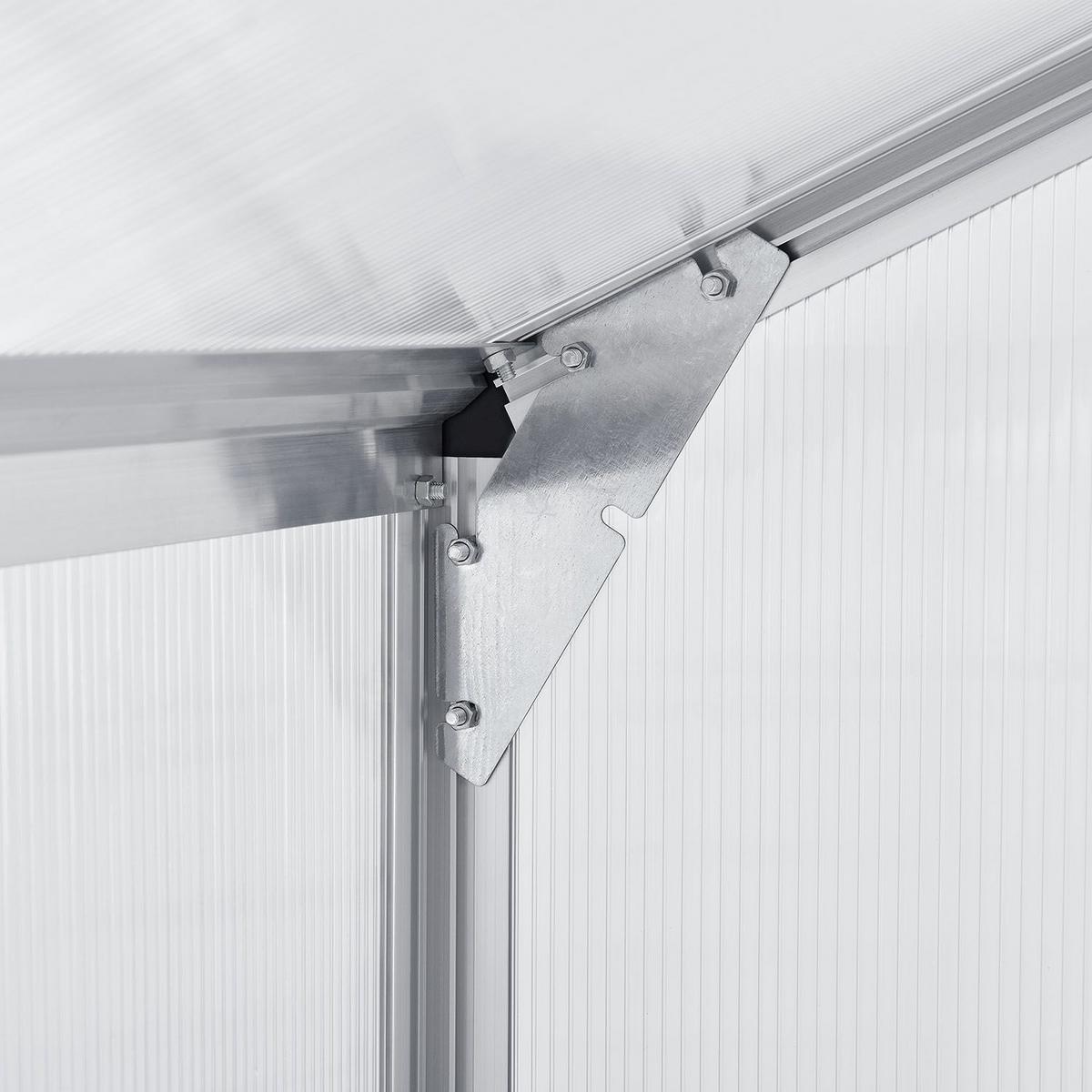 GEWÄCHSHAUS GH250F1 Aluminium 4,75m² - Silberfarben, Metall (190/195/253cm) - Juskys