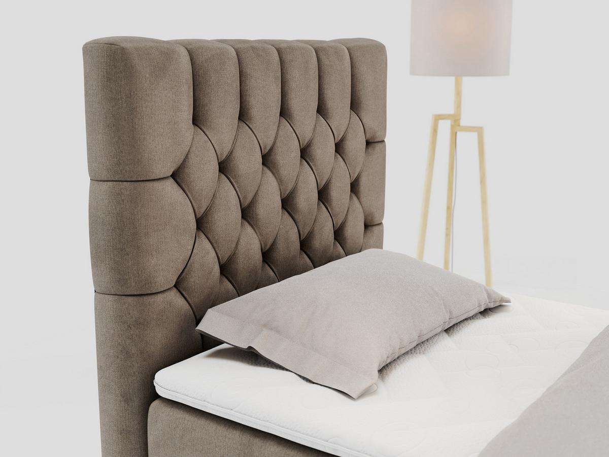 BOXBETT PERA 90/200 Braun Velvet - H4 - Links Seite - Braun, Holz/Textil (90/200cm) - MKS