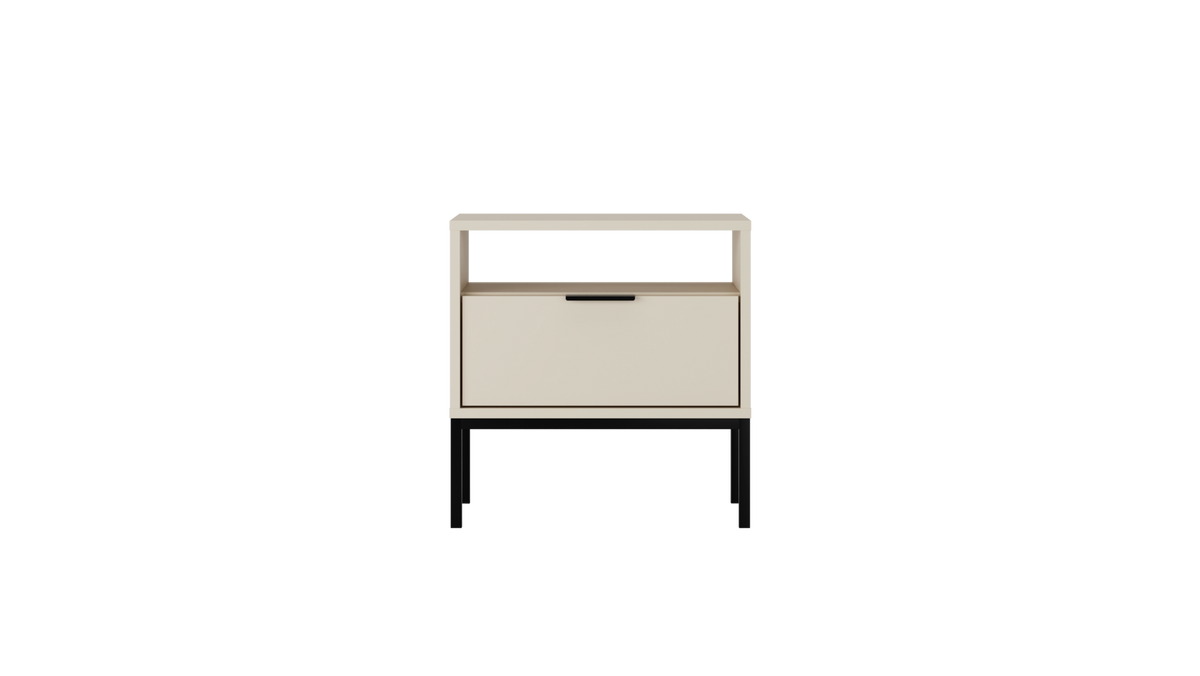 NACHTSCHRANK Austin 33/56,4/55 cm - Kaschmir/Schwarz, Holzwerkstoff (33/56/55cm) - RAUMHIRSCH FURNITURE