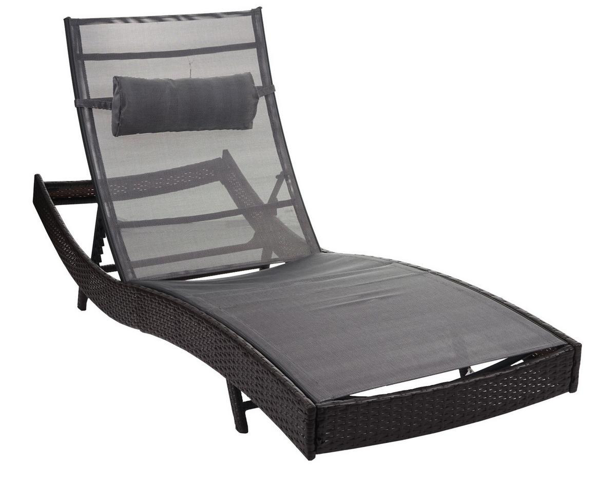 SONNENLIEGE Braun, Grau - Braun/Grau, Kunststoff (70/88/220cm) - MCW